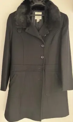 最終値下！　ブラックウールコート ファー付き襟