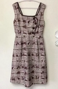 フィント　キャットツイード柄　ジャンパースカート　Fブラウン新品定価11,880