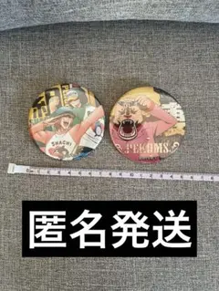 訳あり　ONE PIECE 輩缶バッジ BEAST シャチ&ペンギン、ペコムズ