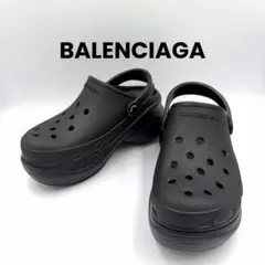 【新品未使用】Balenciaga x Crocs ミュール サンダル 厚底 黒のサムネイル