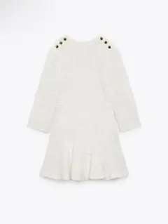 ZARA ショート丈テクスチャー入り生地ワンピース