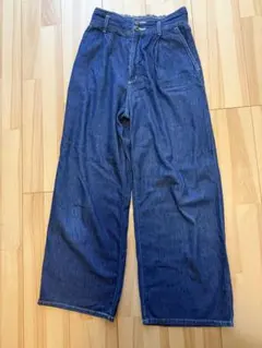 GU ダークブルー ワイドパンツ Mサイズ