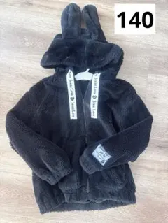 JenniLove うさ耳 ボアパーカー ブラック 140