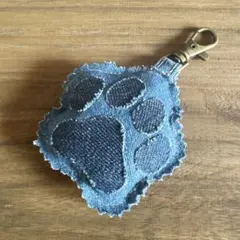 【USEDデニムリメイク 肉球キーホルダー】③