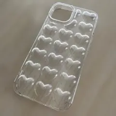 ハート模様 透明TPU iPhoneケース
