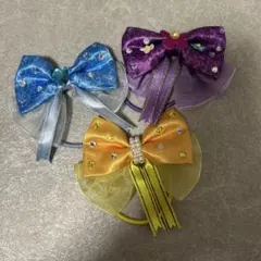 東京ディズニーリゾート ヘアゴム リボン 3点セット　ディズニープリンセス　美品