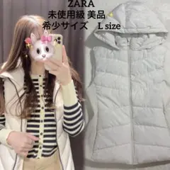 希少✨ZARA フード付き キルティング ダウン ベスト　ザラ　くびれ　軽量