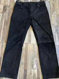 01「HELMUT LANG」Black Design Leather Pant