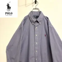 超人気❗️ラルフローレン　ワンポイントロゴシャツ　XL 90s刺繍古着希少レア長袖