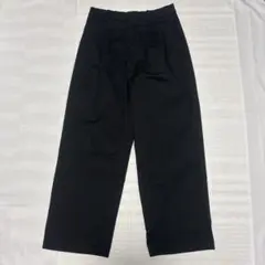 ユニクロ UNIQLO タックワイドパンツ コットン ブラック L