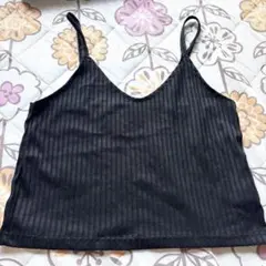 リブ キャミソール ブラック Lサイズのサムネイル