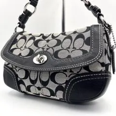 コーチ キャンバス シグネチャー ワンショルダー バッグ ターンロック ソーホー