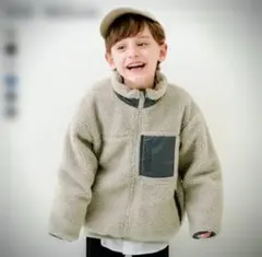 新品⭐️デビロック フリース ボアジャケット グレージュ 120