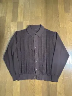 シアーブロックチェックポロカーディガン PULP