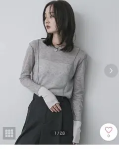 SENSE OF PLACE レイヤードメローTシャツ ライトグレー