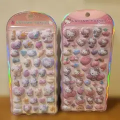 【正規品】ハローキティ　コットンパフィシール　2種セット