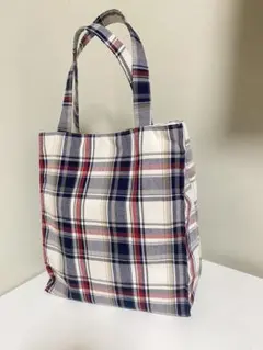タータンチェック　播州織　トートバッグ　ハンドメイド