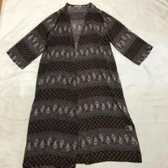 【匿名配送】PUNYUS ロングカーディガン カーデガン ペイズリー柄 Mのサムネイル
