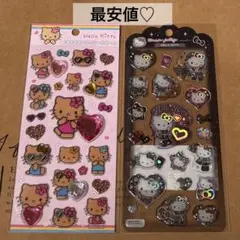 キラキララインストーンシール　日焼けキティ　ドロップジェリーシール　ギャル