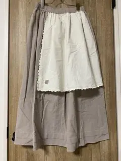 新品★サマンサモスモス★刺繍クロス付きスカート★ベージュ