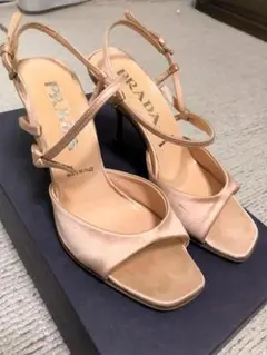 PRADAプラダ　エレガントサテンストラップドレスサンダル　35