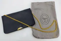 ディオール ヴィンテージ レザー チェーン ショルダーバッグ