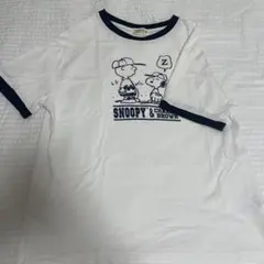 PEANUTS スヌーピー 半袖Tシャツ リンガーT ホワイト