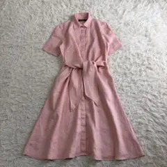 現行　美品　ローレンラルフローレン　リネン100% シャツワンピース