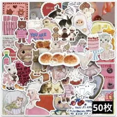 880　ステッカー　お裾分け　フレークシール　海外　防水　韓国　雑貨　動物　赤