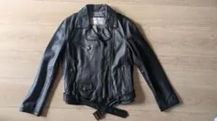 Rouge vif ブラックレザーライダースジャケット