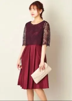 【12/5まで値下げ】バーガンディ ロングドレス　パーティードレス　AIMER