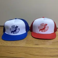 全日本プロレス メッシュキャップ 赤&青 ２点セット