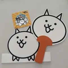 値下げ！】にゃんこ大戦争非売品ステッカー にゃんこ大戦争うちわ