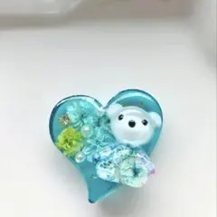 再販△】レジン ヘアゴム 花モチーフと猫ちゃん ミルキーイエロー◡̈