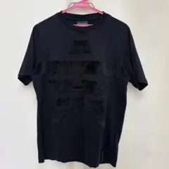 お値下げ中！美品！アルマーニ　メンズ　ロゴ　黒Tシャツ Mのサムネイル