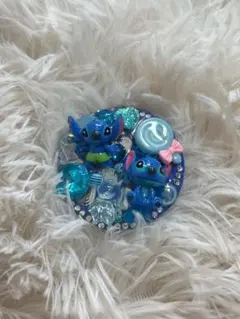 decoバッジ チャーム 約7cm ブルー