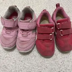 ASICS 、その他 ピンク スニーカー 2足セット　17.5cm、18cm