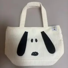 スヌーピー　コーデュロイ　トートバッグ