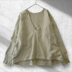 Whim Gazette ウィムガゼット Vネックプルオーバー スウェット