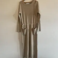 ⚫️美品アズール　ワンピース　ワンショルダー　ベージュ