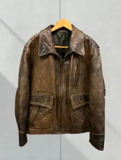 美品■HUGO BOSS ライダースジャケット　羊革　ブラウン　46 BOSS - Regular-fit leather jacket with zip closure - Dark Brown