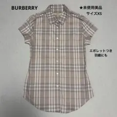 BURBERRYチェックブラウス★未使用自宅保管、XS 、エポレットのサムネイル