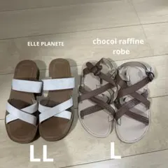 ELLE PLANETE サンダル レディース 厚底　2点セットのサムネイル