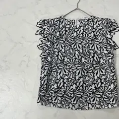 美品 FRAY I.D レース クルーネック フレンチスリーブ ブラウス 0