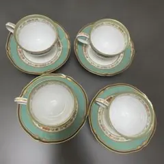 【廃盤・新品未使用】ノリタケ ハナリンス 小皿5客エメラルドグリーン 金彩 花柄 廃盤・新品未使用】ノリタケ ハナリンス 小皿5客エメラルドグリーン