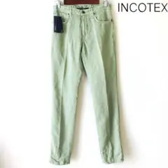 新品 INCOTEX 春夏リネン混 上質ジーンズ チノパン 緑 W30 Mサイズのサムネイル