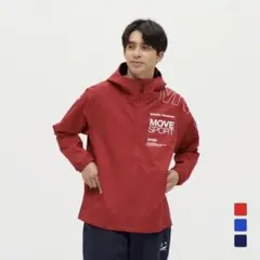【美品】デサント メンズ クロスジャケット 赤　MOVESPORTのサムネイル