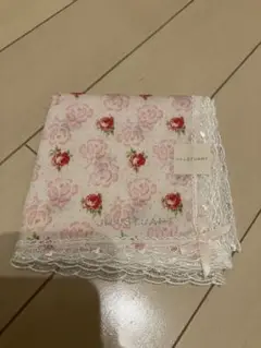 JILL STUART ピンクローズ柄ハンカチ