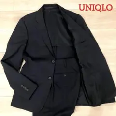 美品✨UNIQLO スーツ セットアップ スーパー110s ネイビー 無地S