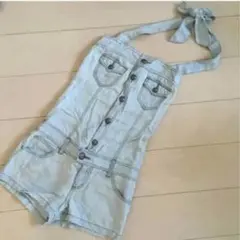 ライトブルーデニムオーバーオール Mサイズ